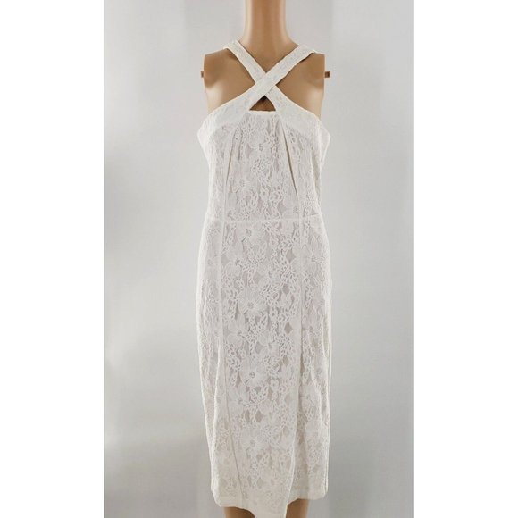 Eva Mendes Dresses & Skirts - Eva Mendes Lace Sheath Dress - White (Size 2)